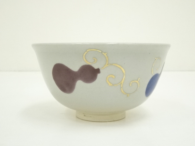 道具 ] - 道具 京焼 森岡嘉祥造 金彩色絵六瓢唐草茶碗（箱付） | 宗